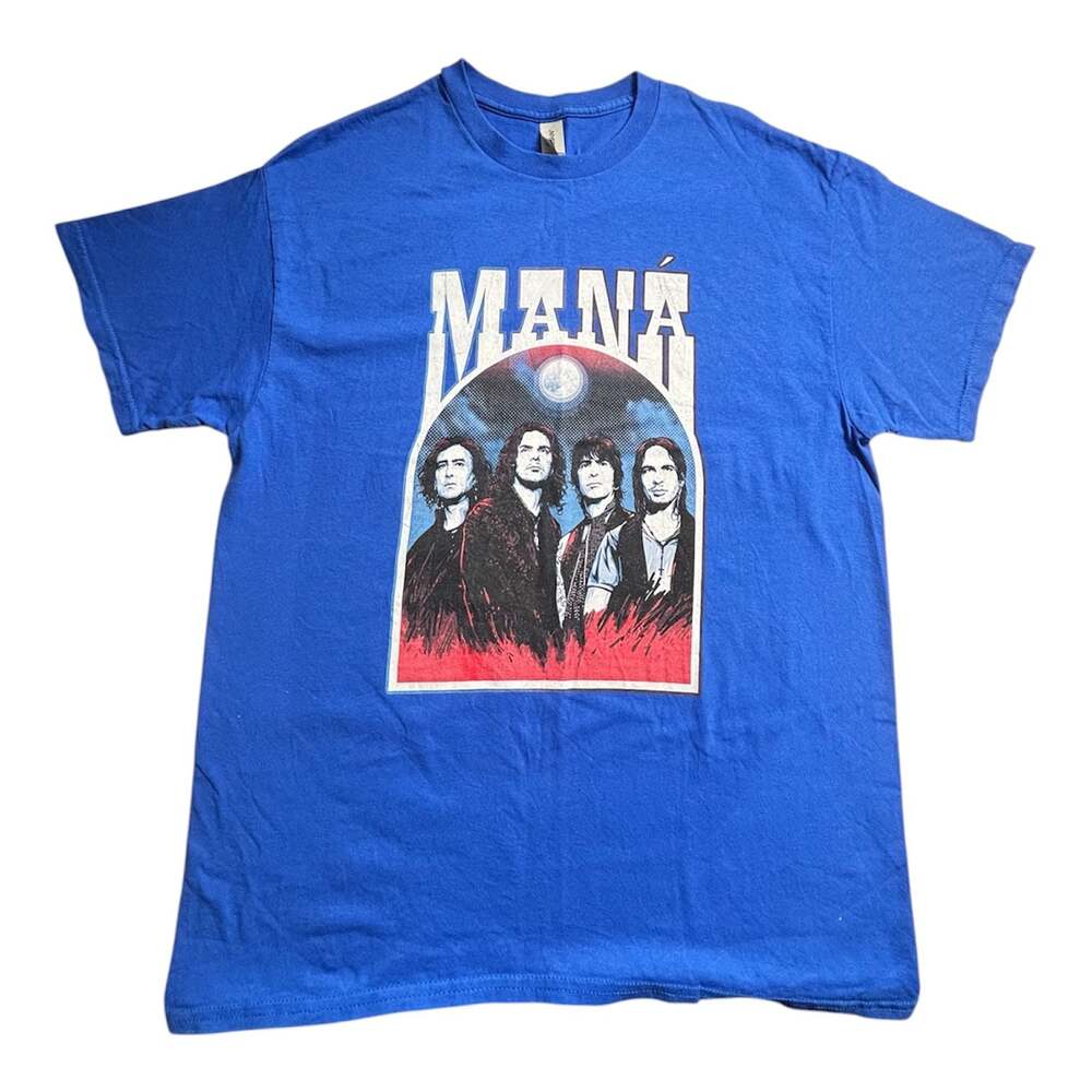 Gildan Maná Band Graphic T-Shirt Blue Size L